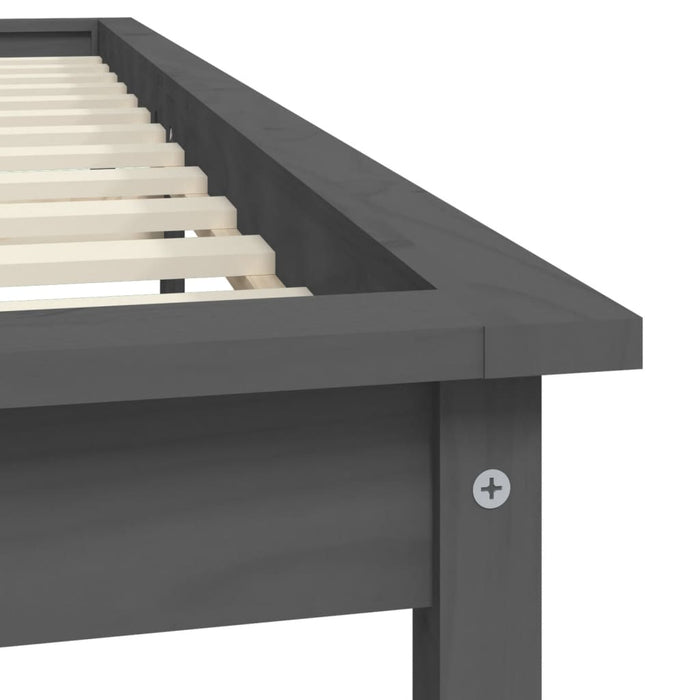 Cadru de pat Small Double, gri, 120x190 cm, lemn masiv de pin WALTI