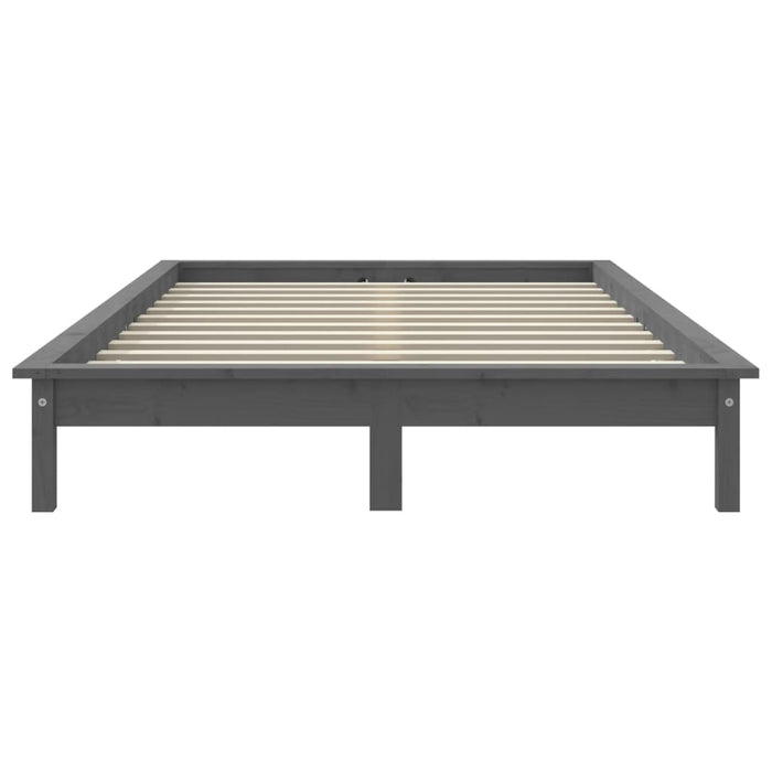 Cadru de pat, gri, 140x190 cm, lemn masiv de pin - WALTI WALTI