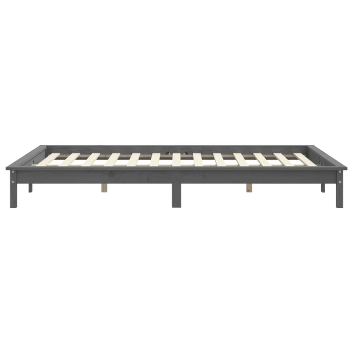 Cadru de pat, gri, 140x190 cm, lemn masiv de pin - WALTI WALTI