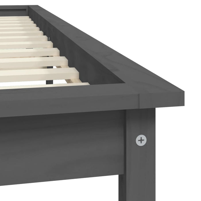 Cadru de pat, gri, 140x190 cm, lemn masiv de pin - WALTI WALTI
