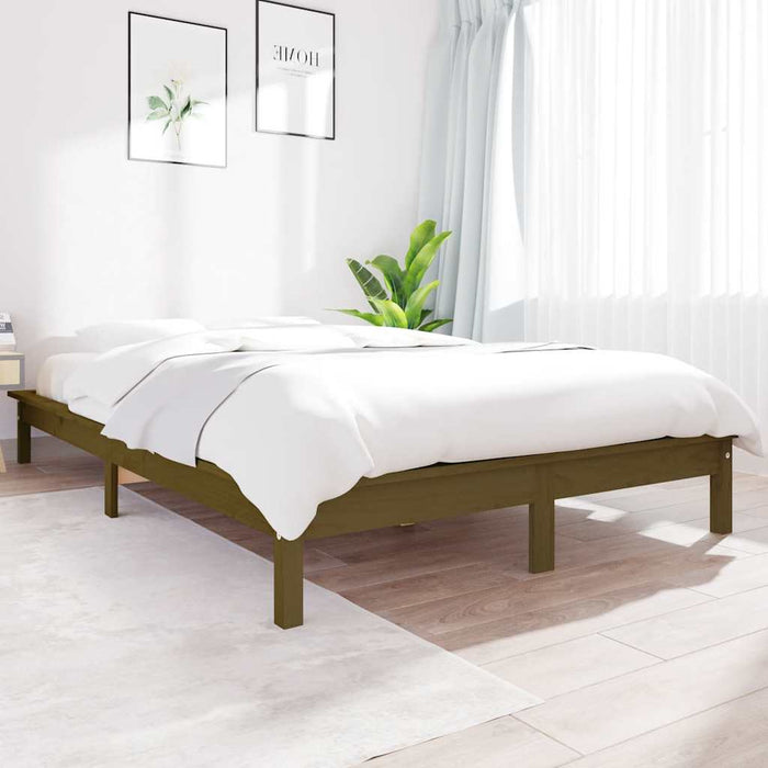 Cadru de pat, maro miere, 140x190 cm, lemn masiv de pin - WALTI WALTI