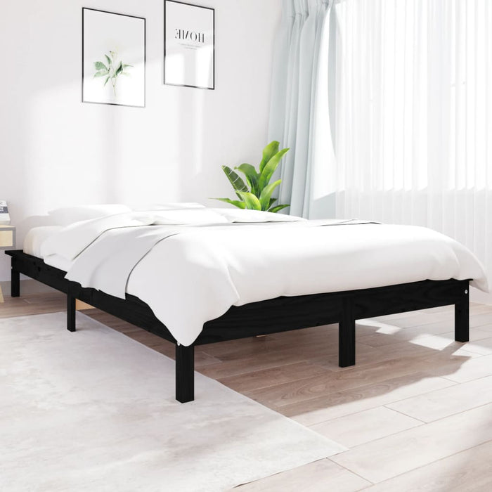Cadru de pat, negru, 140x190 cm, lemn masiv de pin - WALTI WALTI
