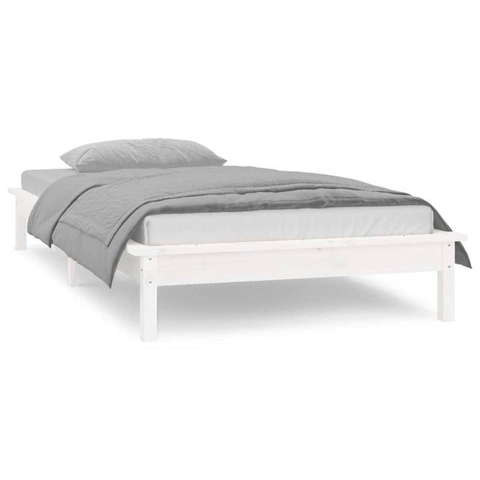 Cadru de pat cu LED, alb, 90x200 cm, lemn masiv - WALTI WALTI