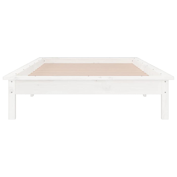 Cadru de pat cu LED, alb, 90x200 cm, lemn masiv - WALTI WALTI