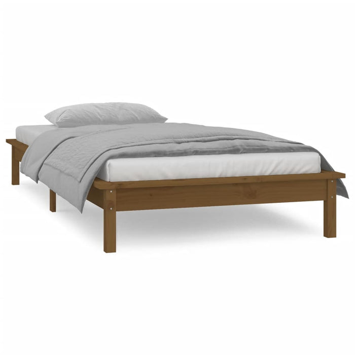 Cadru de pat cu LED, maro miere, 90x200 cm, lemn masiv - WALTI WALTI