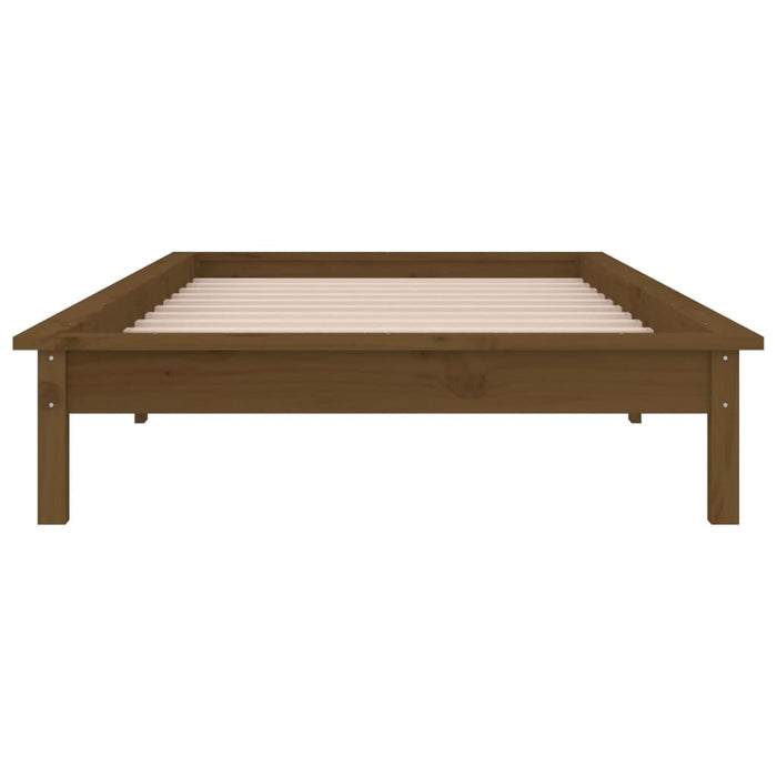 Cadru de pat cu LED, maro miere, 90x200 cm, lemn masiv - WALTI WALTI