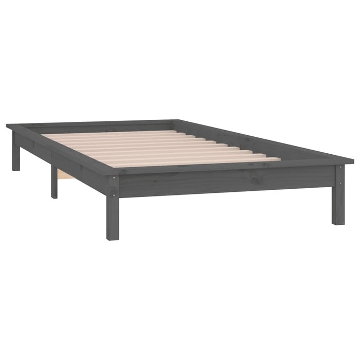 Cadru de pat cu LED, gri, 100x200 cm, lemn masiv - WALTI WALTI
