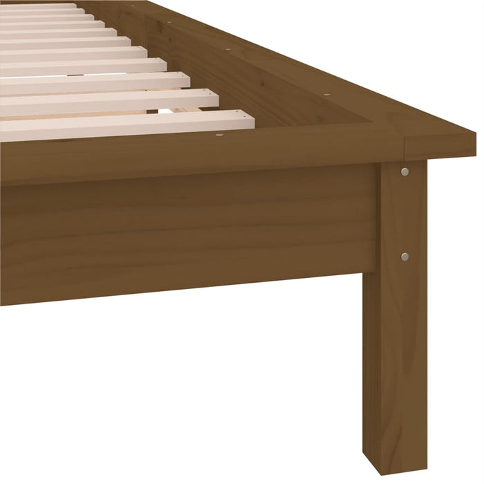 Cadru de pat cu LED, maro miere, 100x200 cm, lemn masiv - WALTI WALTI