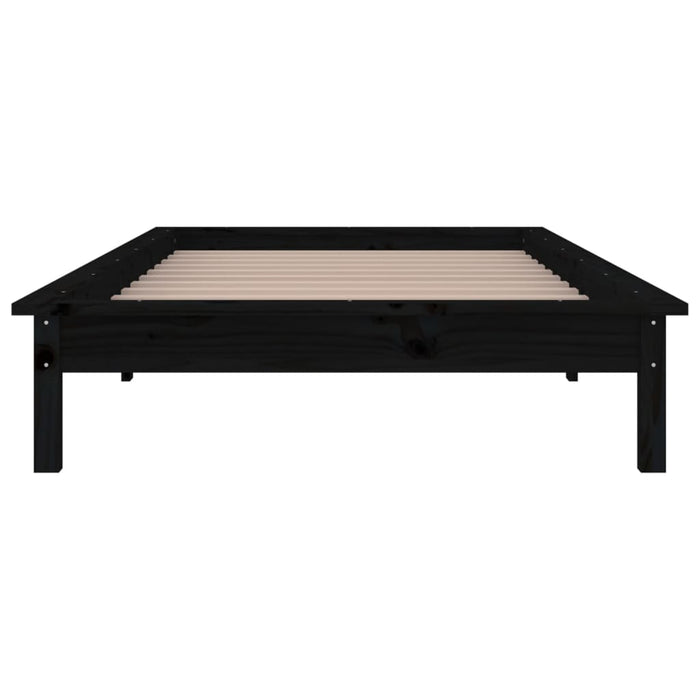 Cadru de pat cu LED, negru, 100x200 cm, lemn masiv WALTI