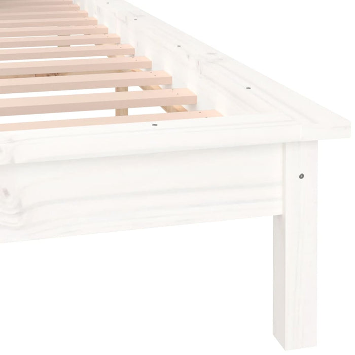 Cadru de pat cu LED, alb, 120x200 cm, lemn masiv - WALTI WALTI