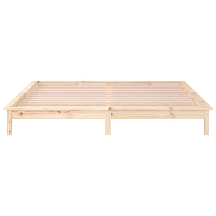 Cadru de pat cu LED, 140x200 cm, lemn masiv WALTI