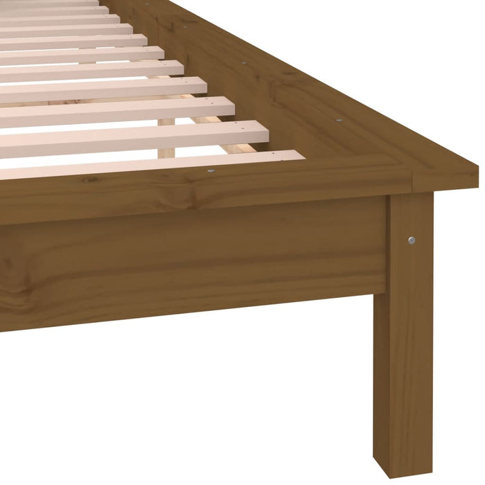 Cadru de pat cu LED, maro miere, 140x200 cm, lemn masiv - WALTI WALTI