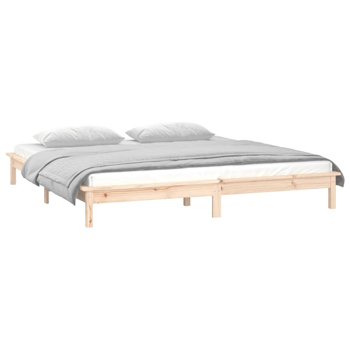 Cadru de pat cu LED, 150x200 cm, lemn masiv, King Size 5FT - WALTI WALTI
