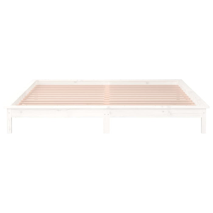 Cadru de pat cu LED, alb, 160x200 cm, lemn masiv - WALTI WALTI