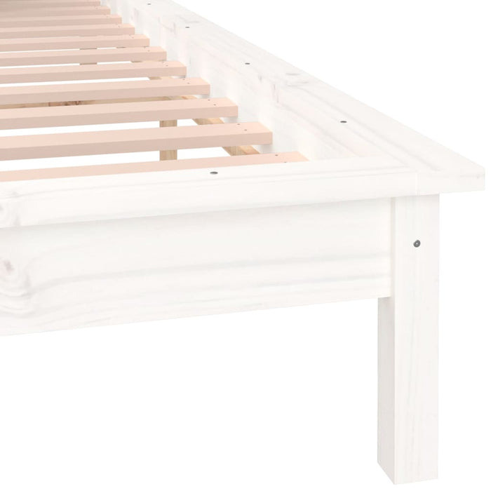 Cadru de pat cu LED, alb, 160x200 cm, lemn masiv - WALTI WALTI