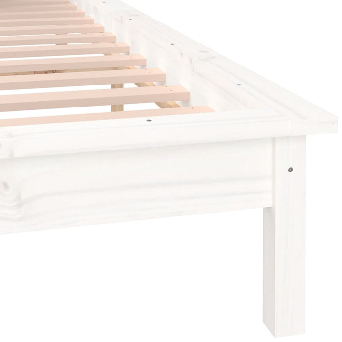 Cadru de pat cu LED, alb, 200x200 cm, lemn masiv - WALTI WALTI