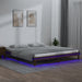 Cadru de pat cu LED, maro miere, 200x200 cm, lemn masiv - WALTI WALTI