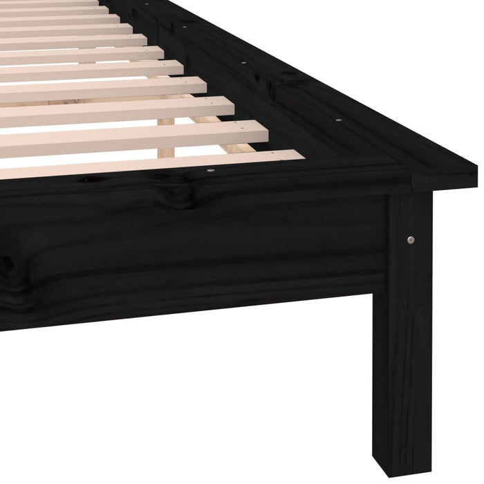 Cadru de pat cu LED, negru, 200x200 cm, lemn masiv - WALTI WALTI