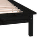 Cadru de pat cu LED, negru, 200x200 cm, lemn masiv - WALTI WALTI