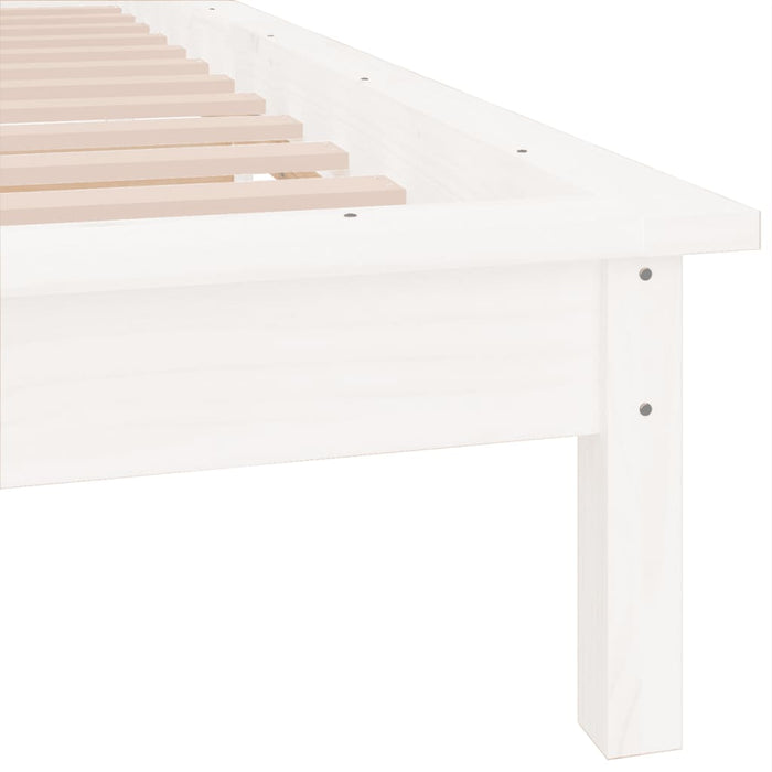 Cadru de pat cu LED mic single, alb, 75x190 cm, lemn masiv - WALTI WALTI