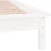 Cadru de pat cu LED mic single, alb, 75x190 cm, lemn masiv - WALTI WALTI