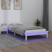 Cadru de pat cu LED mic single, alb, 75x190 cm, lemn masiv - WALTI WALTI