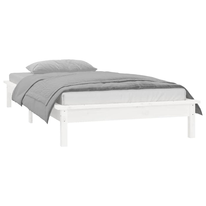 Cadru de pat, alb, 90x190 cm, lemn masiv, single - WALTI WALTI