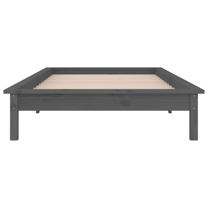 Cadru de pat single, cu LED, gri, 90x190 cm, lemn masiv - WALTI WALTI