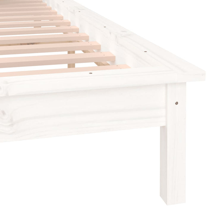 Cadru de pat cu LED, alb, 140x190 cm, lemn masiv - WALTI WALTI
