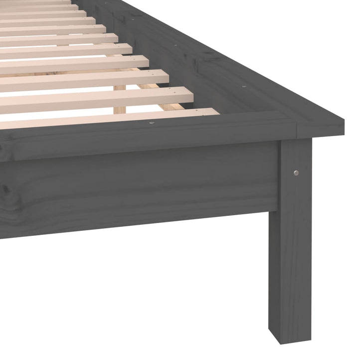Cadru de pat cu LED, gri, 140x190 cm, lemn masiv - WALTI WALTI