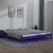 Cadru de pat cu LED, gri, 140x190 cm, lemn masiv - WALTI WALTI