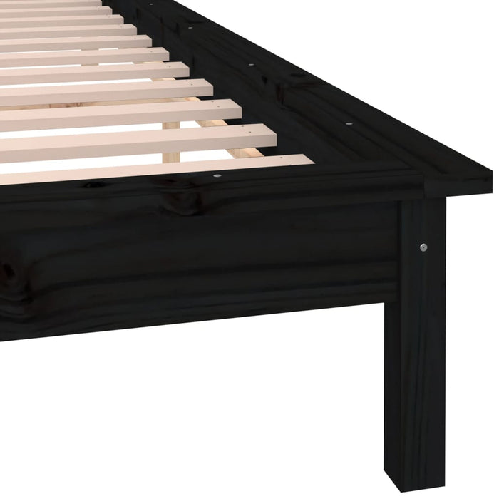 Cadru de pat cu LED, negru, 140x190 cm, lemn masiv - WALTI WALTI