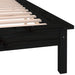 Cadru de pat cu LED, negru, 140x190 cm, lemn masiv - WALTI WALTI