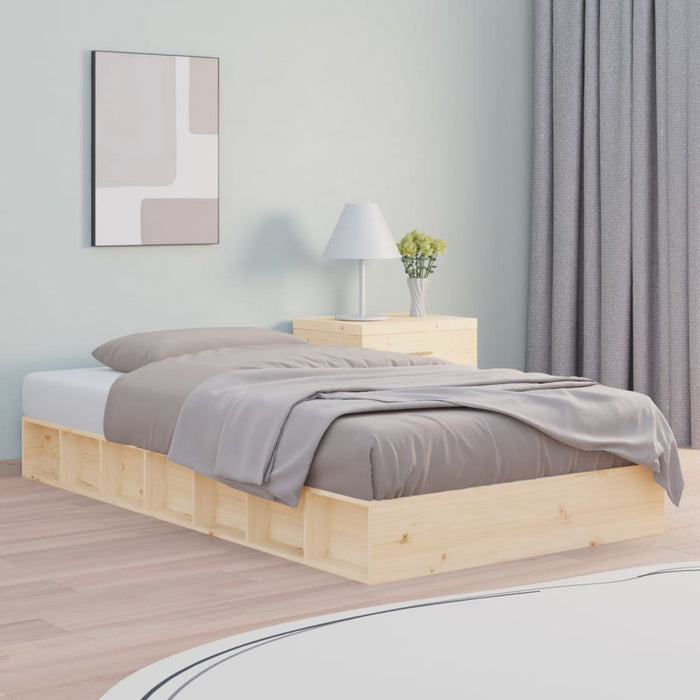 Cadru de pat mic single, 75x190 cm, lemn masiv WALTI