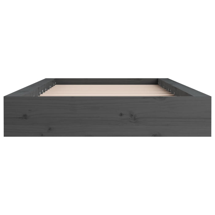 Cadru de pat mic Single, gri, 75x190 cm, lemn masiv - WALTI WALTI