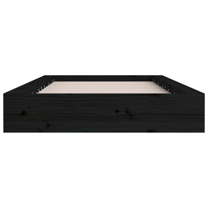 Cadru de pat mic single, negru, 75x190 cm, lemn masiv - WALTI WALTI