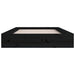Cadru de pat mic single, negru, 75x190 cm, lemn masiv - WALTI WALTI