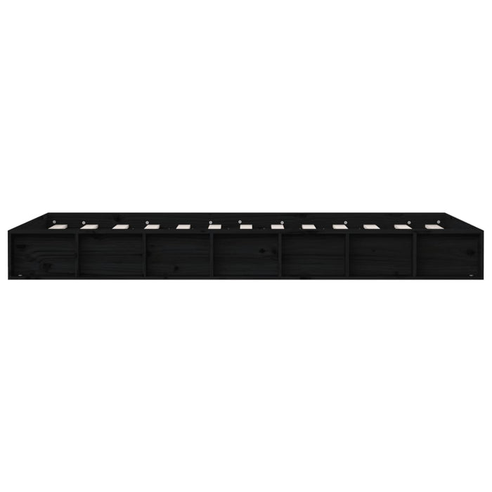 Cadru de pat mic single, negru, 75x190 cm, lemn masiv - WALTI WALTI