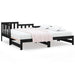 Pat de zi extensibil negru 2x(80x200) cm lemn masiv de pin - WALTI WALTI