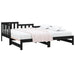 Pat de zi extensibil negru 2x(80x200) cm lemn masiv de pin - WALTI WALTI