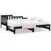 Pat de zi extensibil, negru, 2x(90x190) cm, lemn masiv de pin - WALTI WALTI