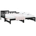 Pat de zi extensibil, negru, 2x(90x190) cm, lemn masiv de pin - WALTI WALTI