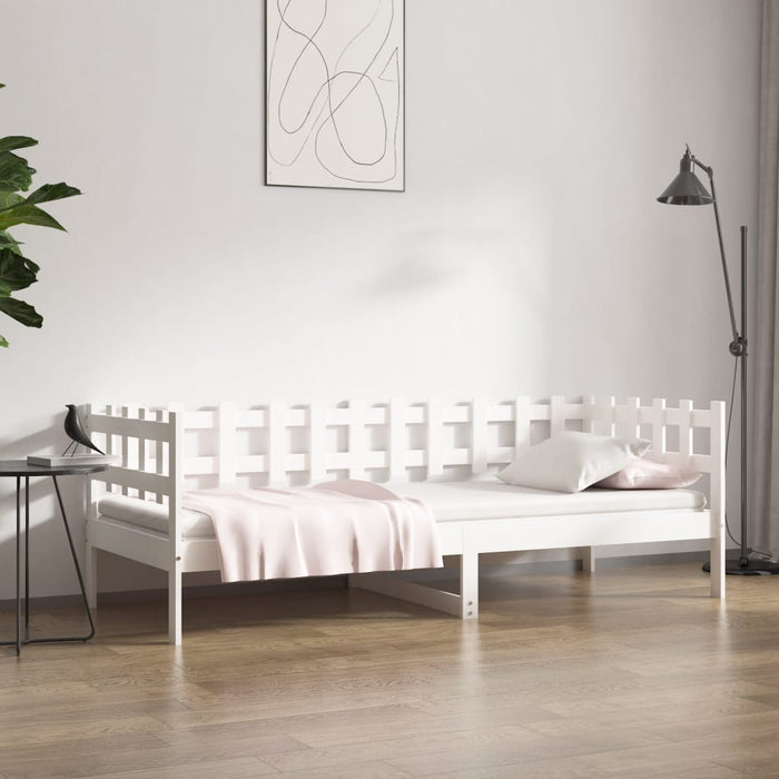 Pat de zi fără saltea, alb, 80x200 cm, lemn masiv pin - WALTI WALTI