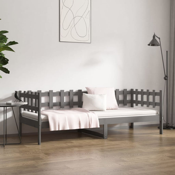 Pat de zi, gri, 90x200 cm, lemn masiv de pin WALTI