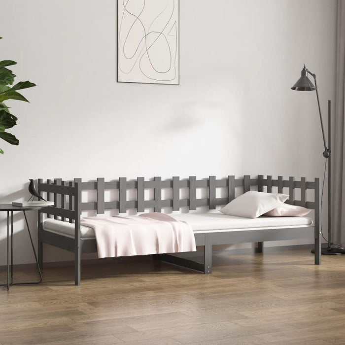 Pat de zi, gri, 90x200 cm, lemn masiv de pin WALTI