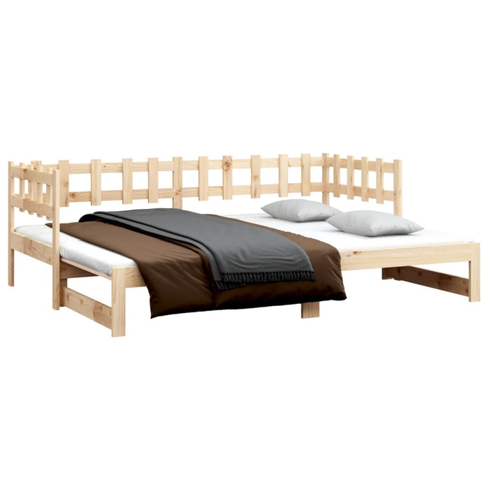Pat de zi extensibil, 2x(80x200) cm, lemn masiv de pin WALTI