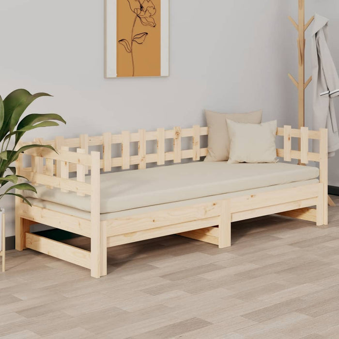 Pat de zi extensibil, 2x(90x200) cm, lemn masiv de pin - WALTI WALTI