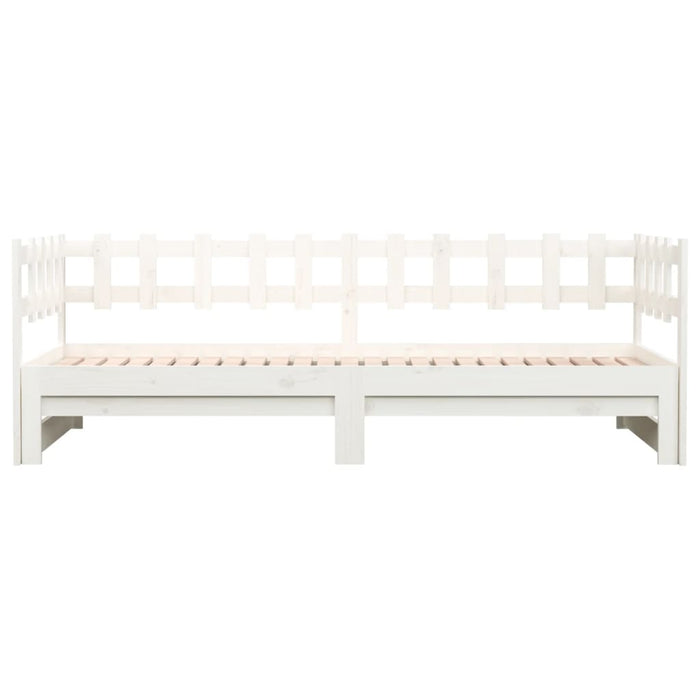 Pat de zi extensibil, alb, 2x(90x200) cm, lemn masiv de pin - WALTI WALTI