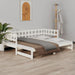 Pat de zi extensibil, alb, 2x(90x200) cm, lemn masiv de pin - WALTI WALTI