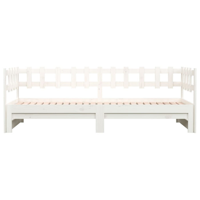 Pat de zi extensibil, alb, 2x(90x190) cm, lemn masiv de pin - WALTI WALTI